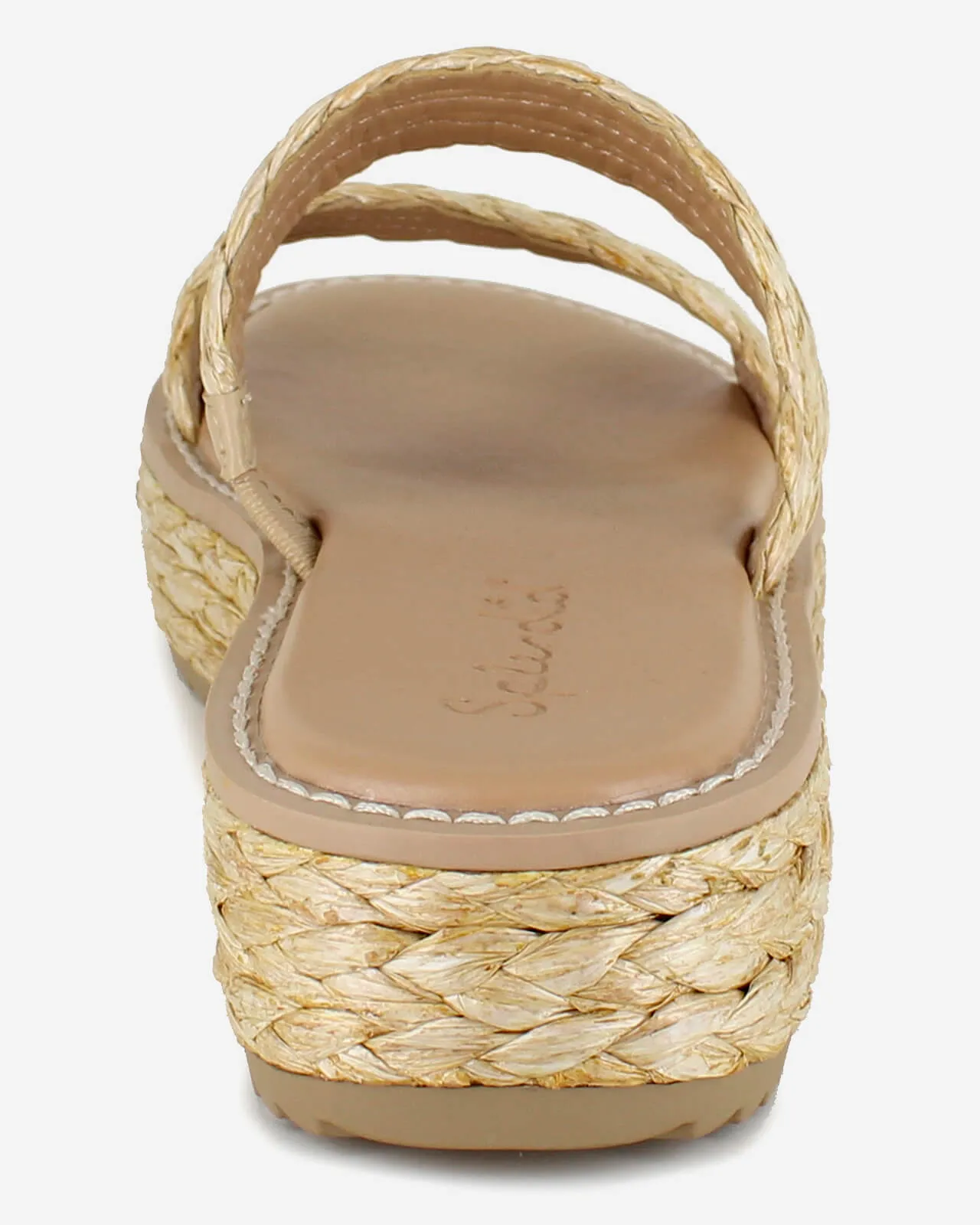 Goldi Raffia Wedge in Natural