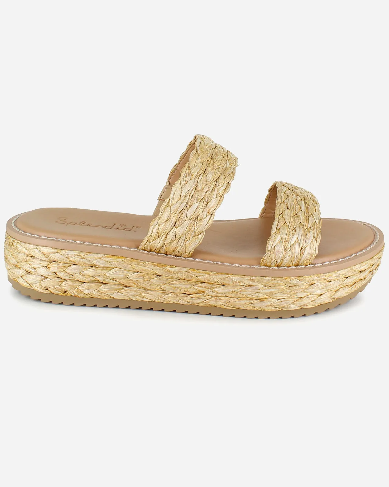 Goldi Raffia Wedge in Natural