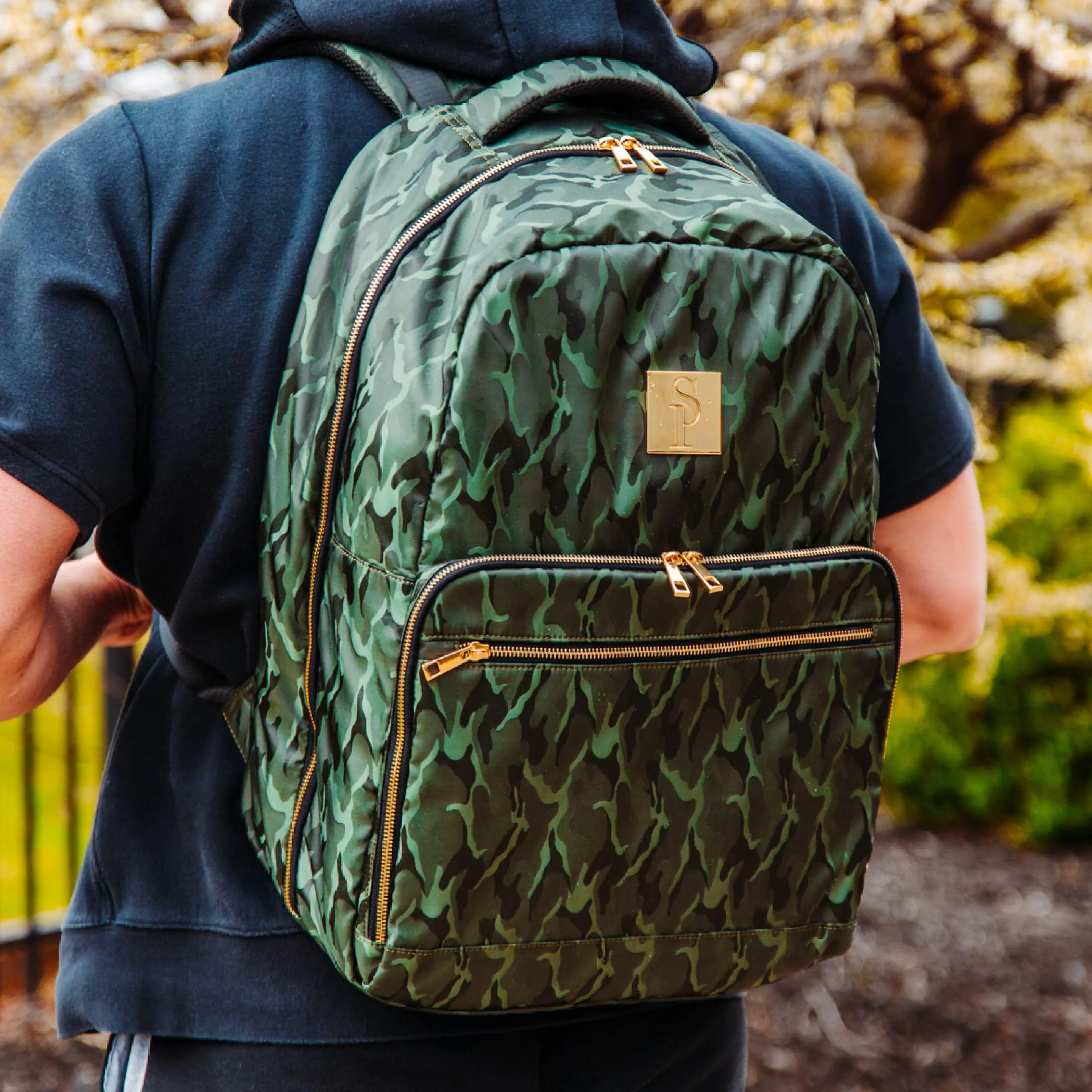 Green Camo Commuter Bag