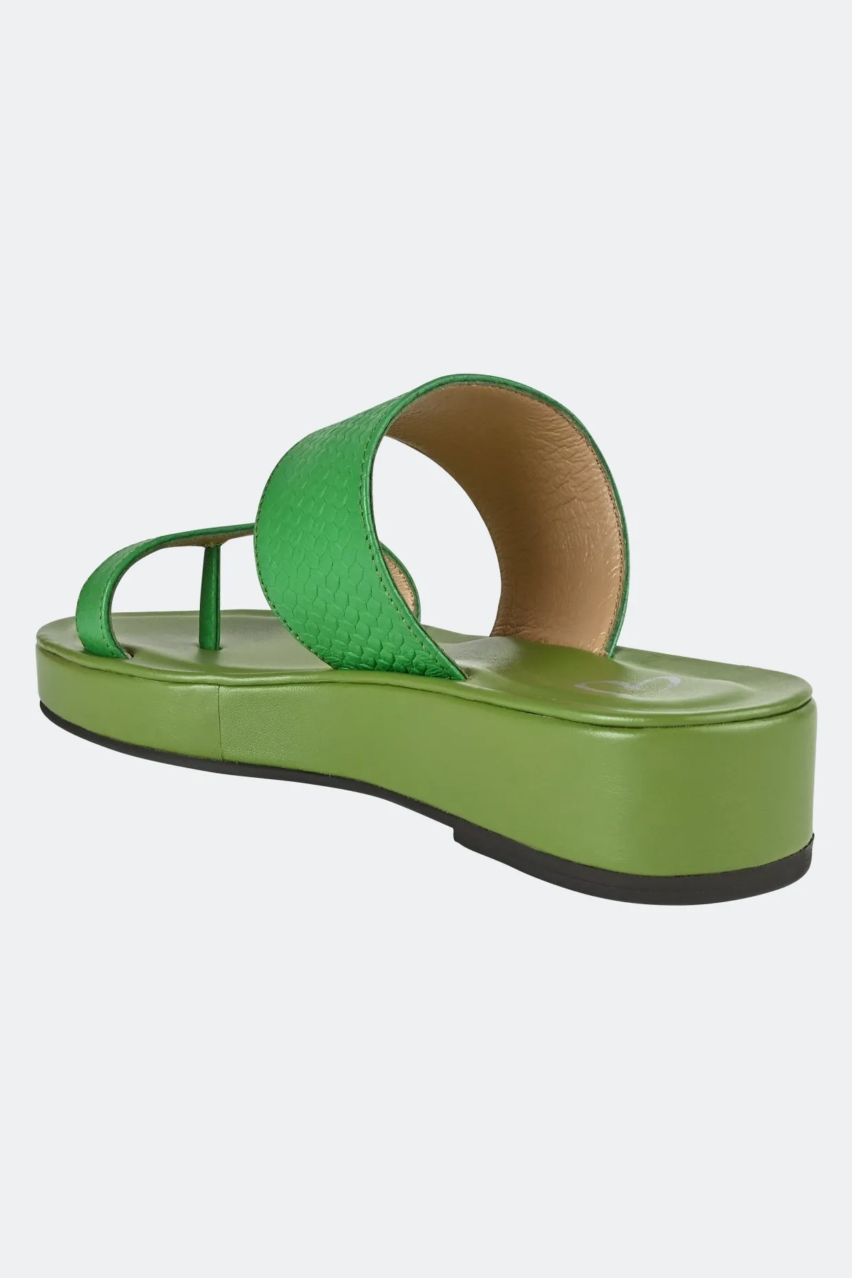 Green Two Strap Platforms For Women