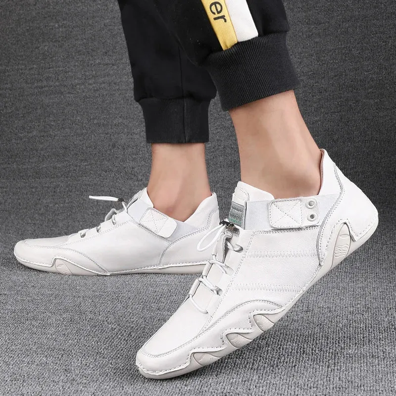 Hnzxzm Man Sneakers Fashion Spring Autumn Men Shoes Casual Genuine Leather Outdoor Sport Flat Round Toe Light Comfortable Shoes Men