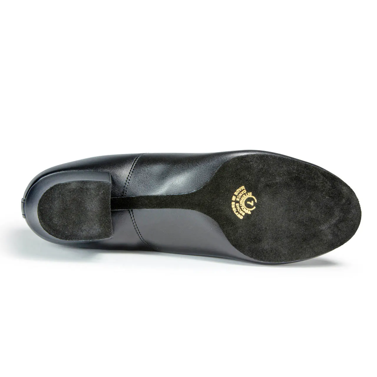 International-Mens: Rumba Split Sole Black LEATHER CARNI | 1.5" Latin