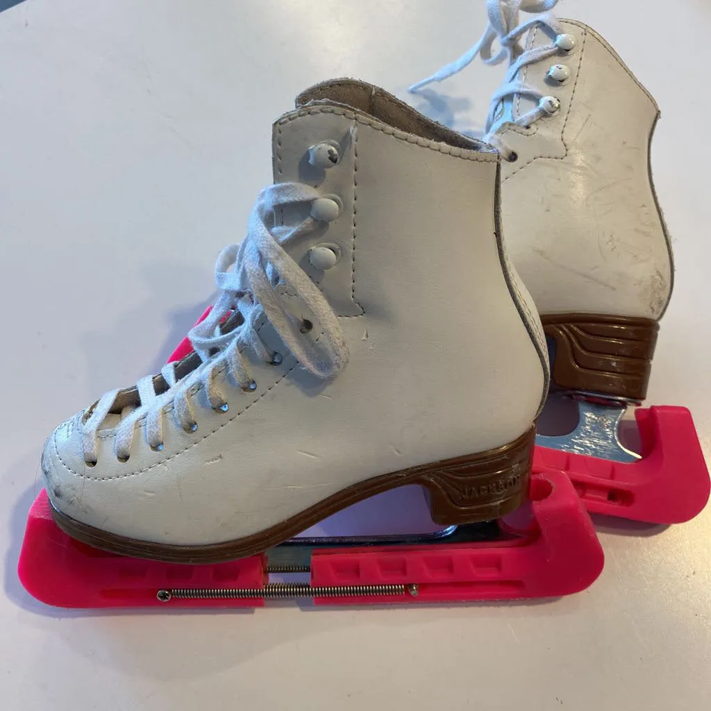 Jackson - Mystique Figure Skates with Pink skate Guards - MSRP$170: White-children-12.5C