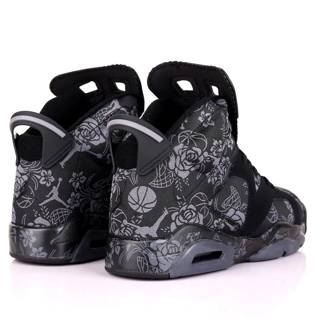 JD Men's Casual Wear Floral Retro 4 Black