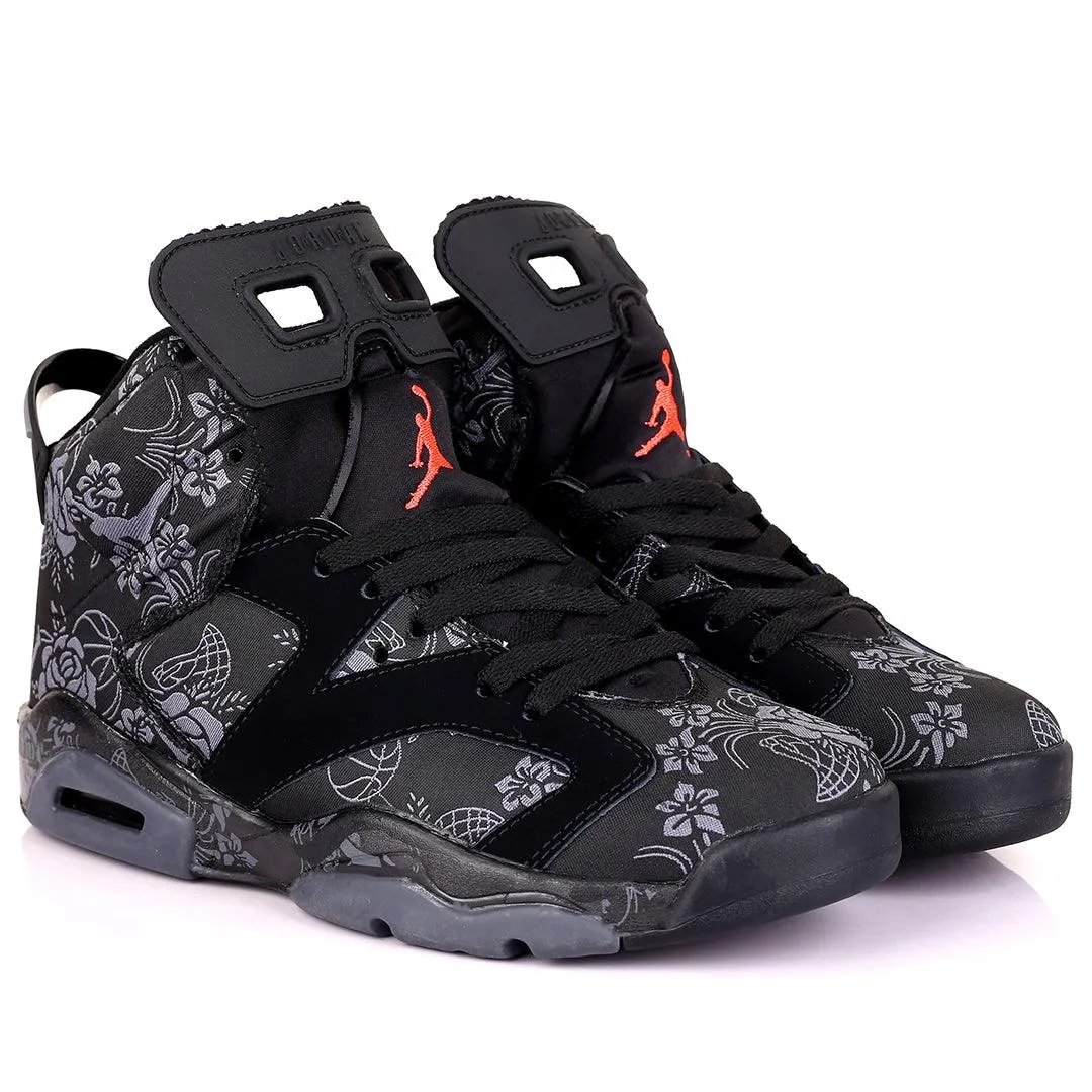 JD Men's Casual Wear Floral Retro 4 Black