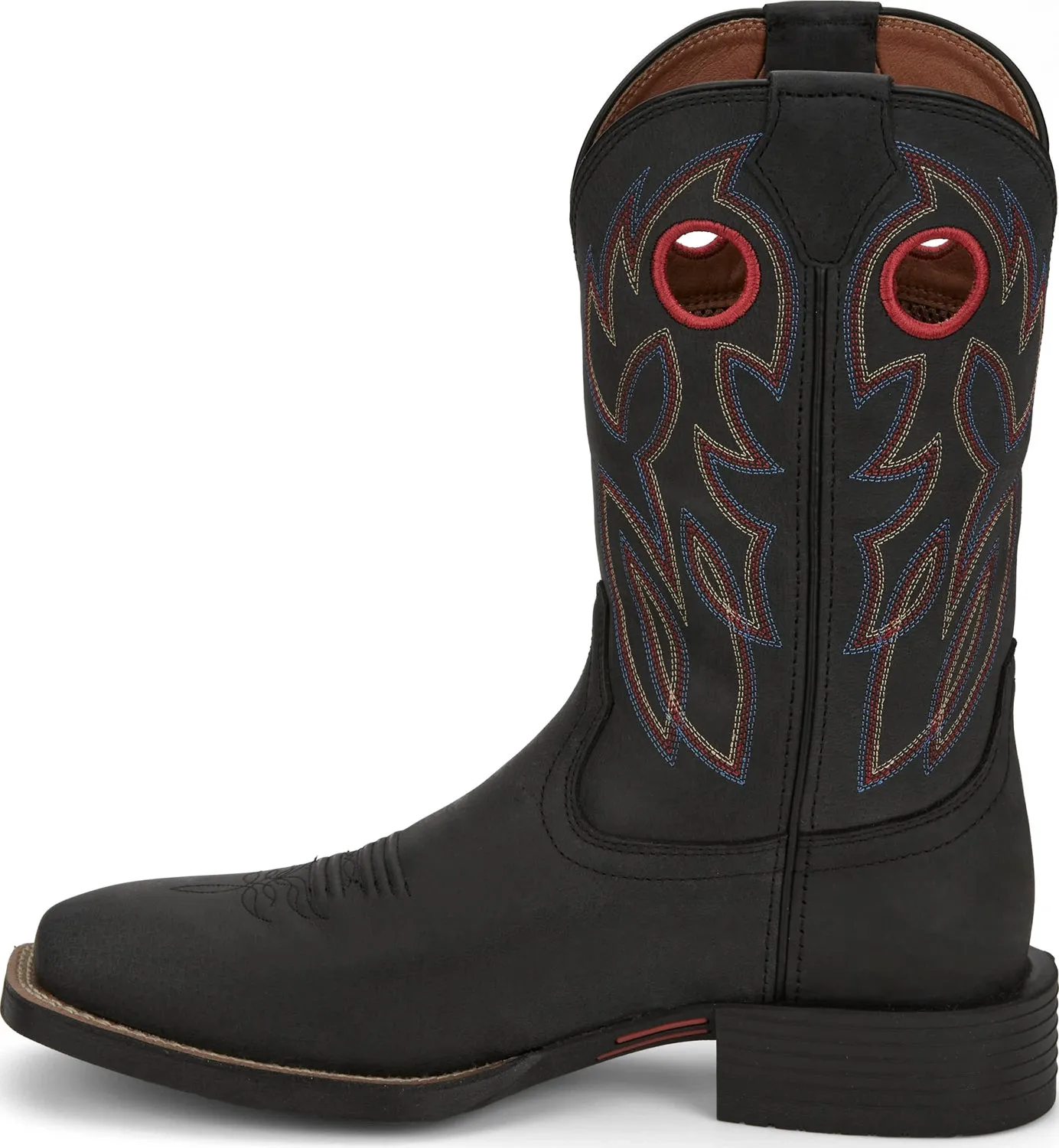 Justin Mens Bowline Shadow Black Water Buffalo Cowboy Boots