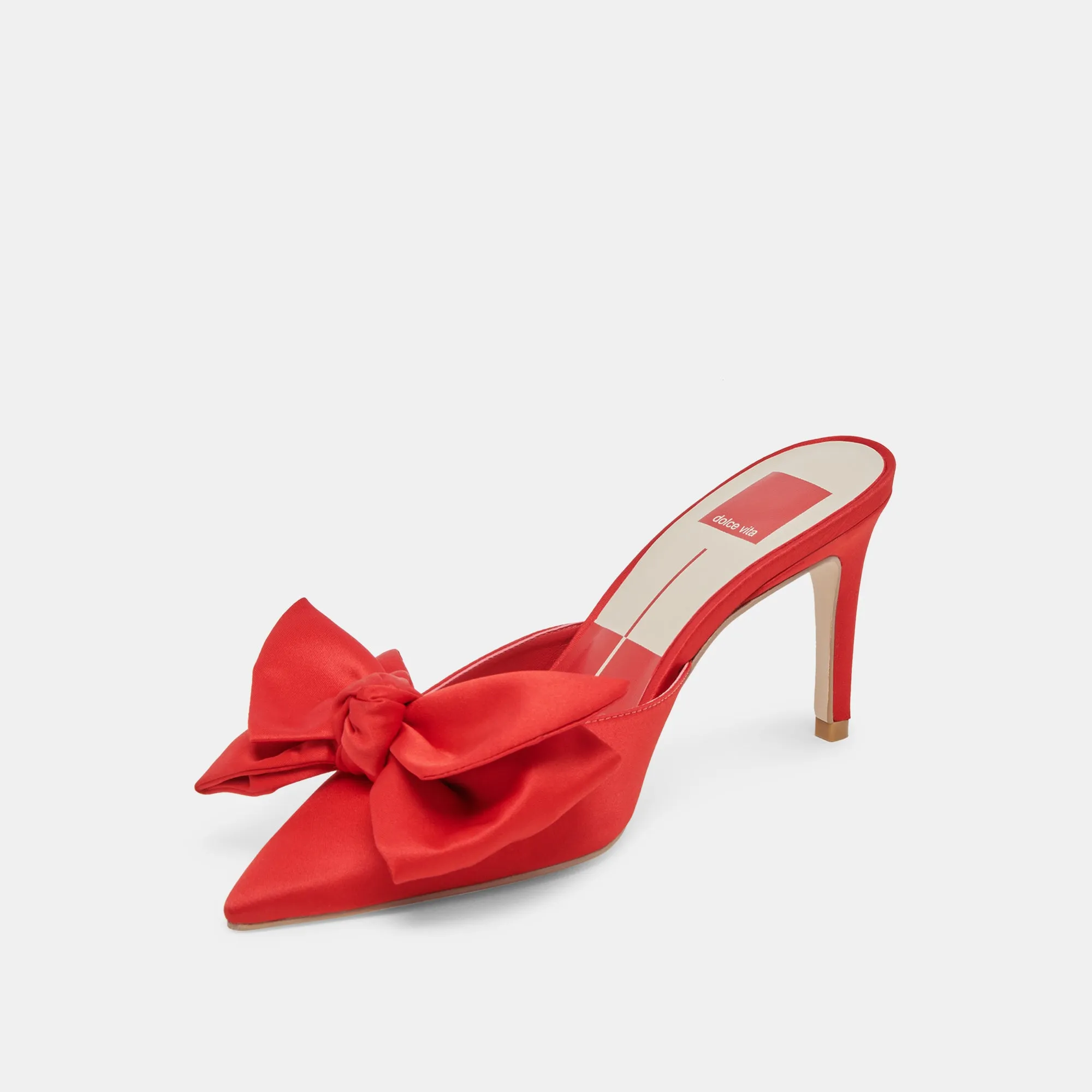 KAYLI HEELS RED SATIN