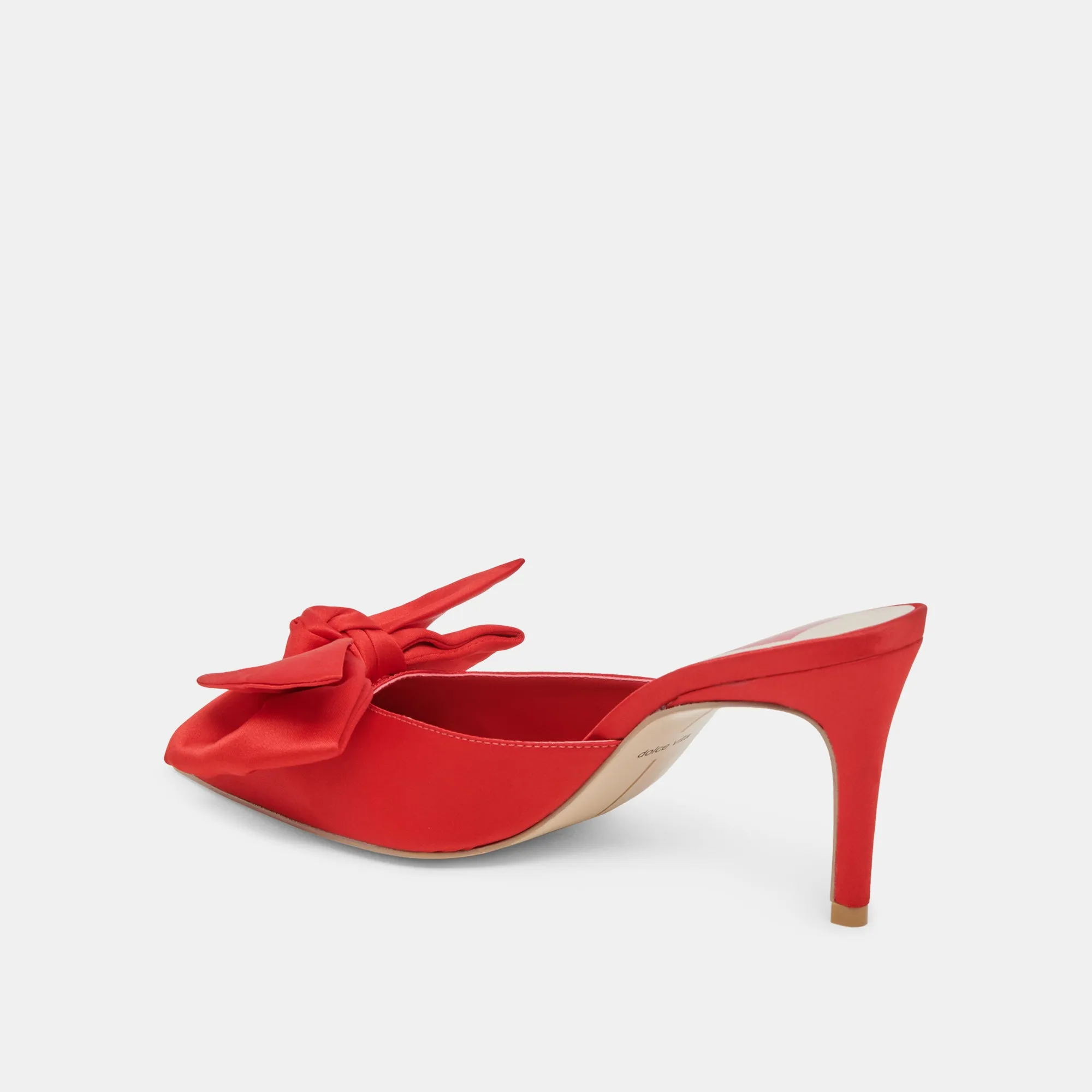 KAYLI HEELS RED SATIN