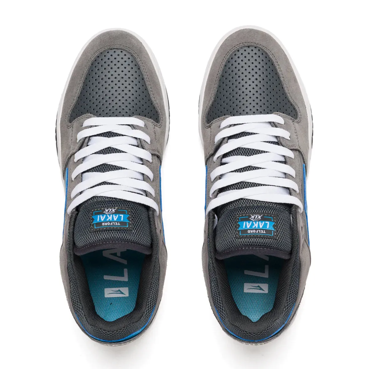 Lakai Shoes Telford Low - Grey/Cyan Suede