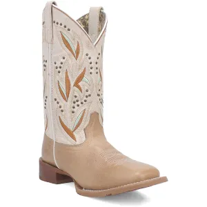 Laredo Womens Lydia Sand/White Leather Cowboy Boots