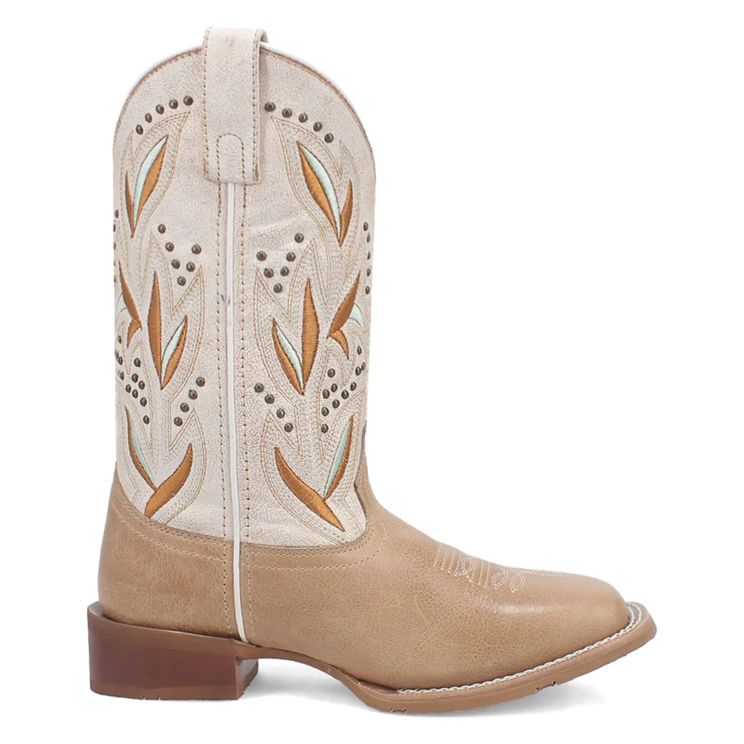 Laredo Womens Lydia Sand/White Leather Cowboy Boots