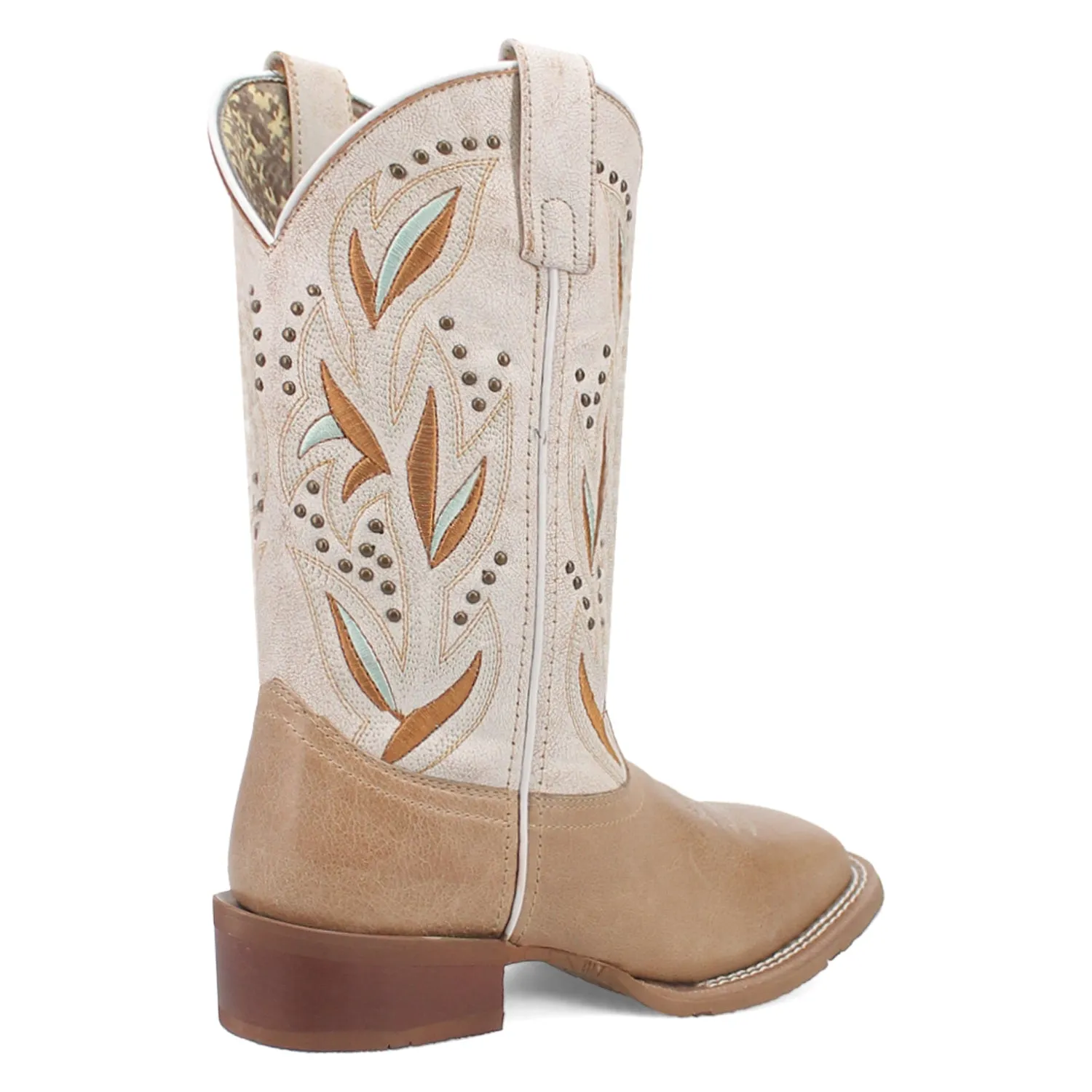 Laredo Womens Lydia Sand/White Leather Cowboy Boots