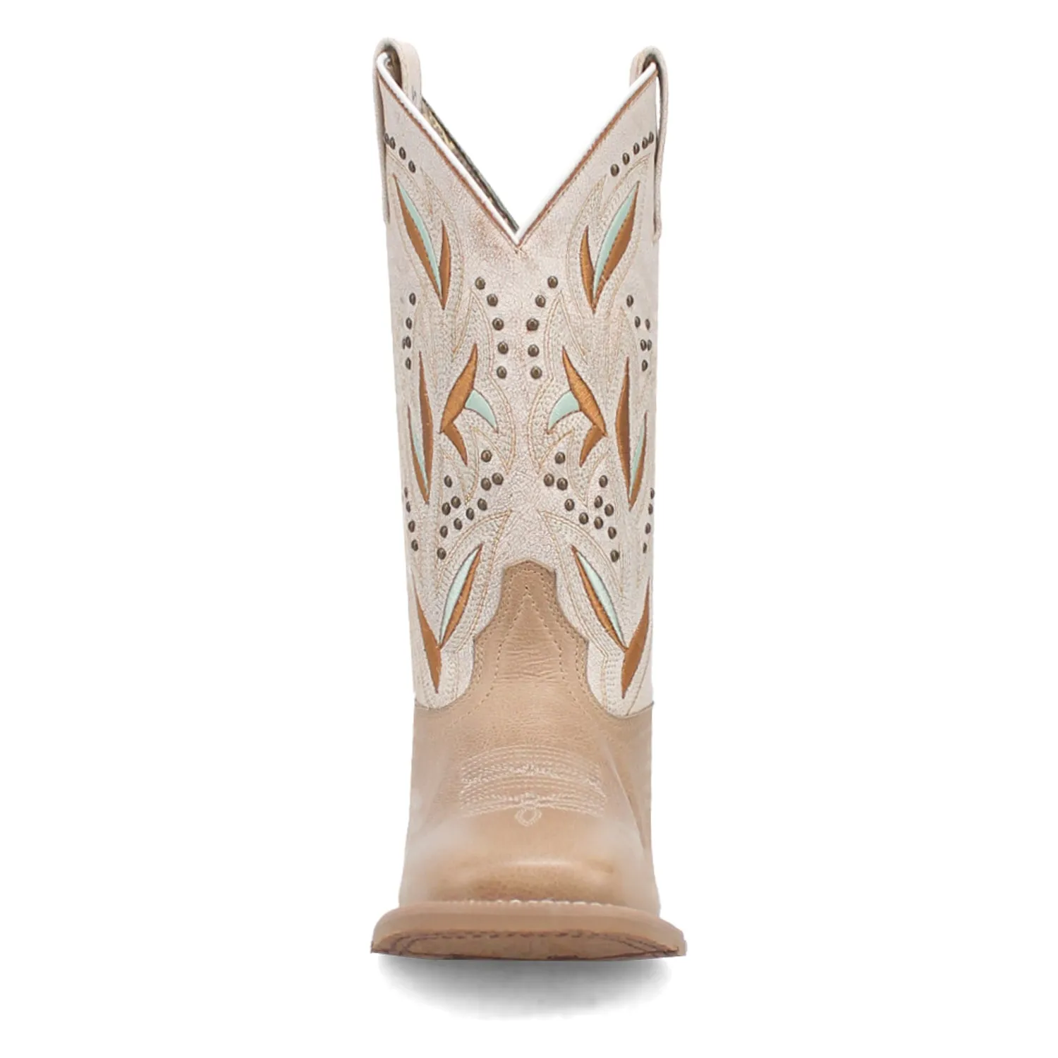 Laredo Womens Lydia Sand/White Leather Cowboy Boots