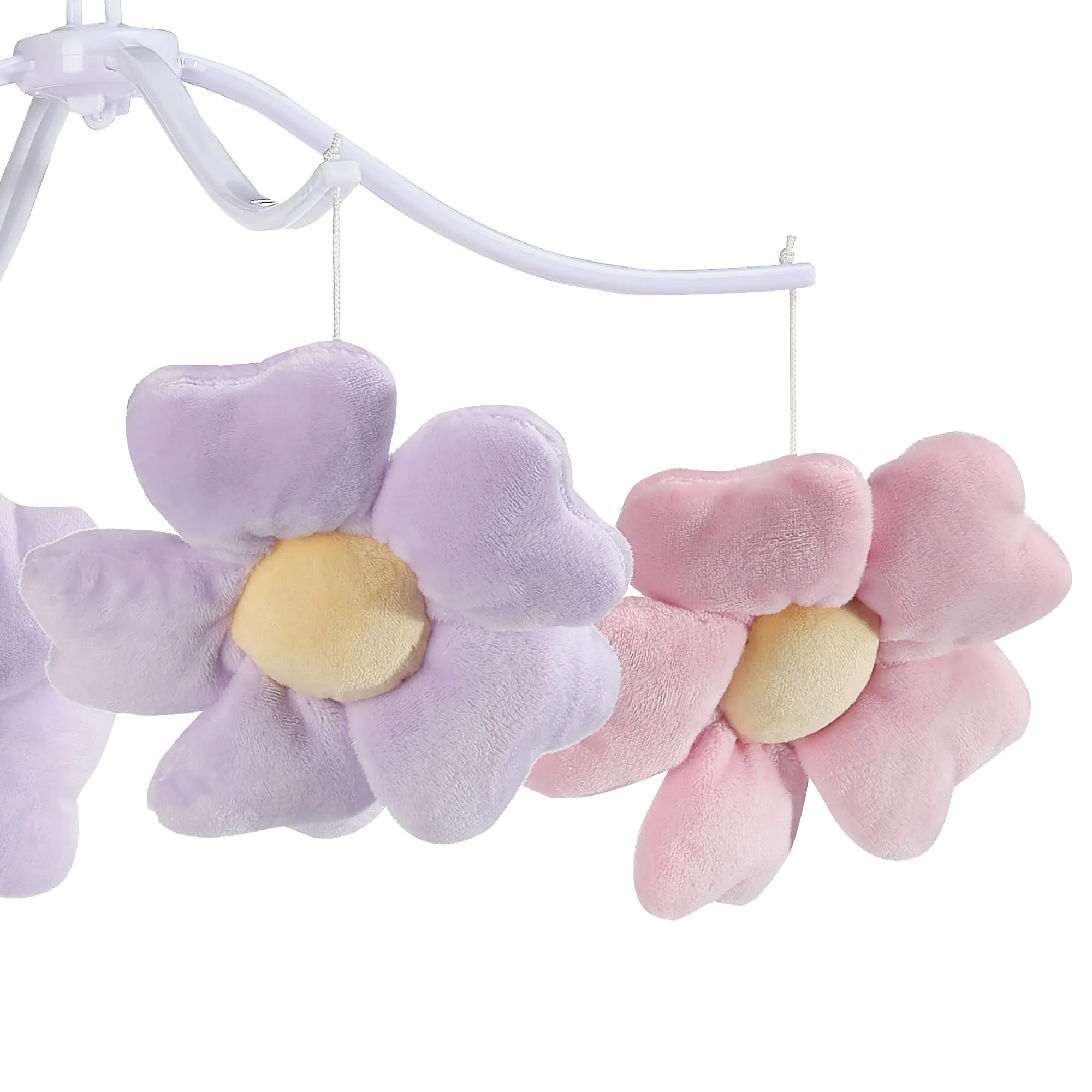 Lavender Floral Musical Baby Crib Mobile