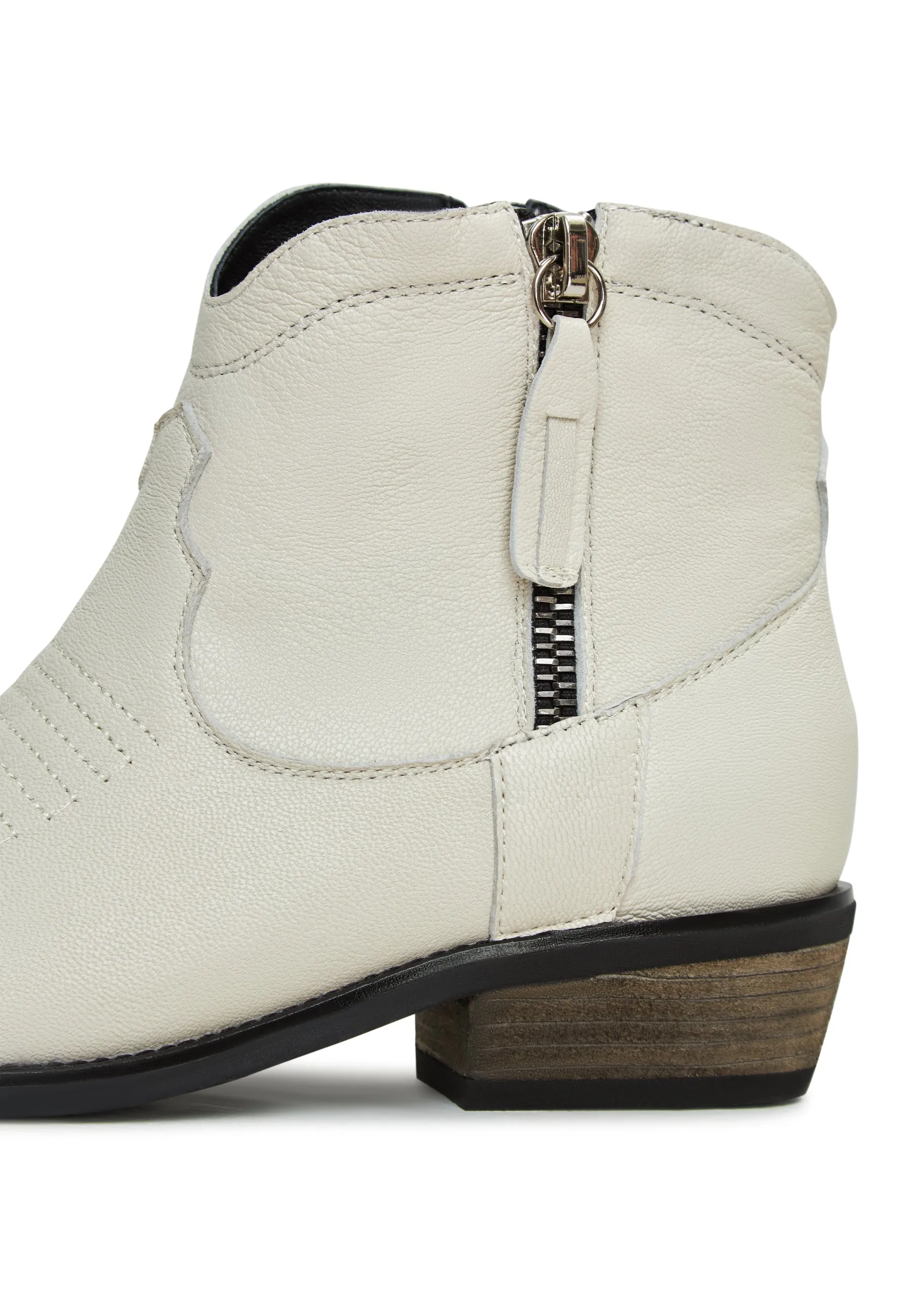 Leather Cowboy Boots Vicky - Ivory