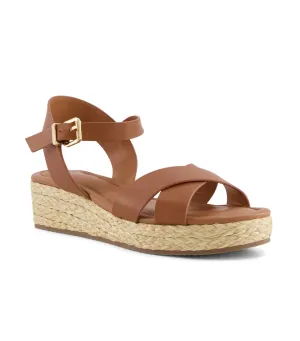 Linnie Woven Flatform Sandals Tan