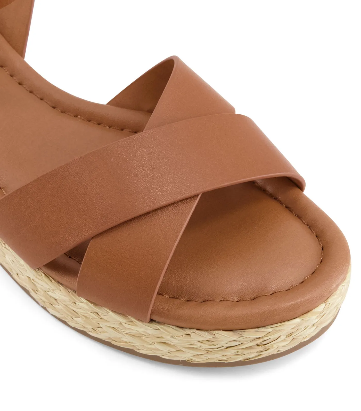 Linnie Woven Flatform Sandals Tan