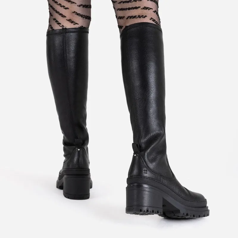 Lyssa Black Stretch High Boots