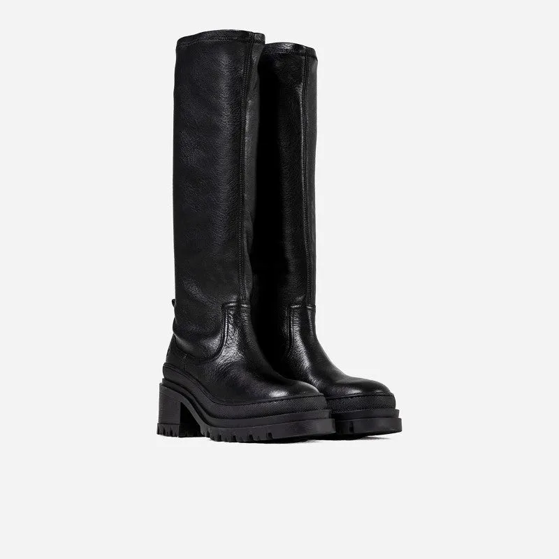 Lyssa Black Stretch High Boots