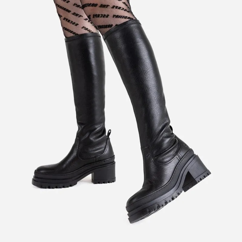 Lyssa Black Stretch High Boots