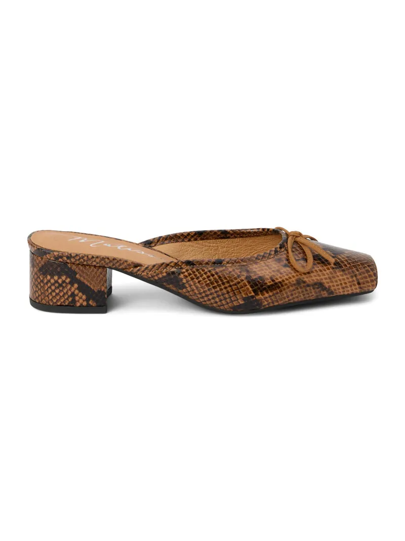 Matisse Basilio Heeled Mule - Brown Snake