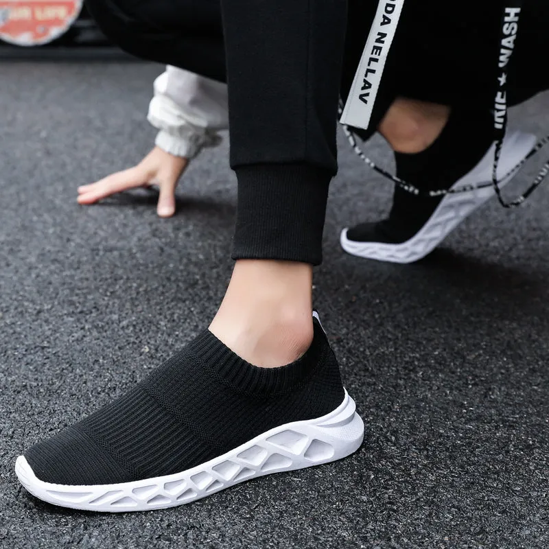 Men Socks Sneakers Athletic Breathable Mesh Super Light Slip-on Footwear