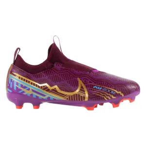 Nike Junior Zoom Mercurial Vapor 9 KM Academy FG/MG Soccer Cleats - Dark Beetroot/Vivid Gold