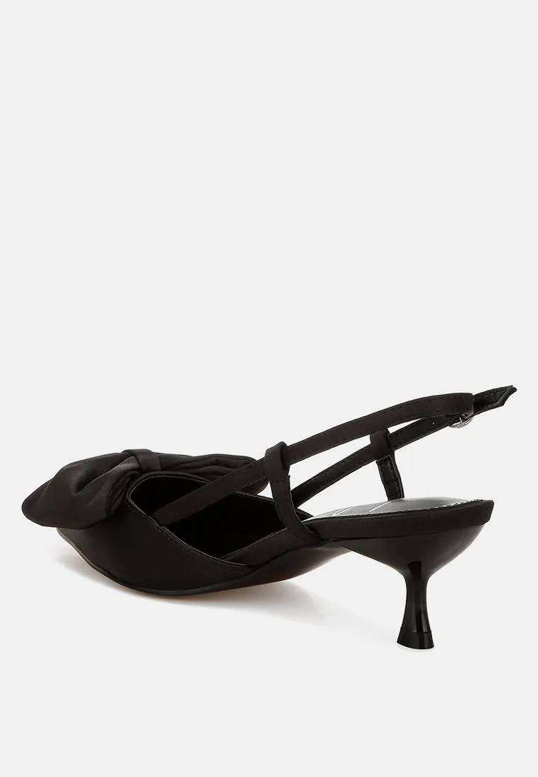 Okshak Satin Bow Slingback Sandals