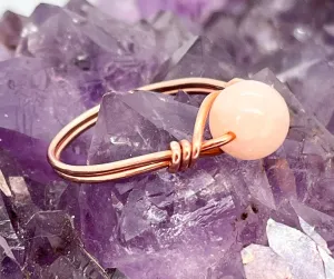 Pink Morganite Copper Bead Ring