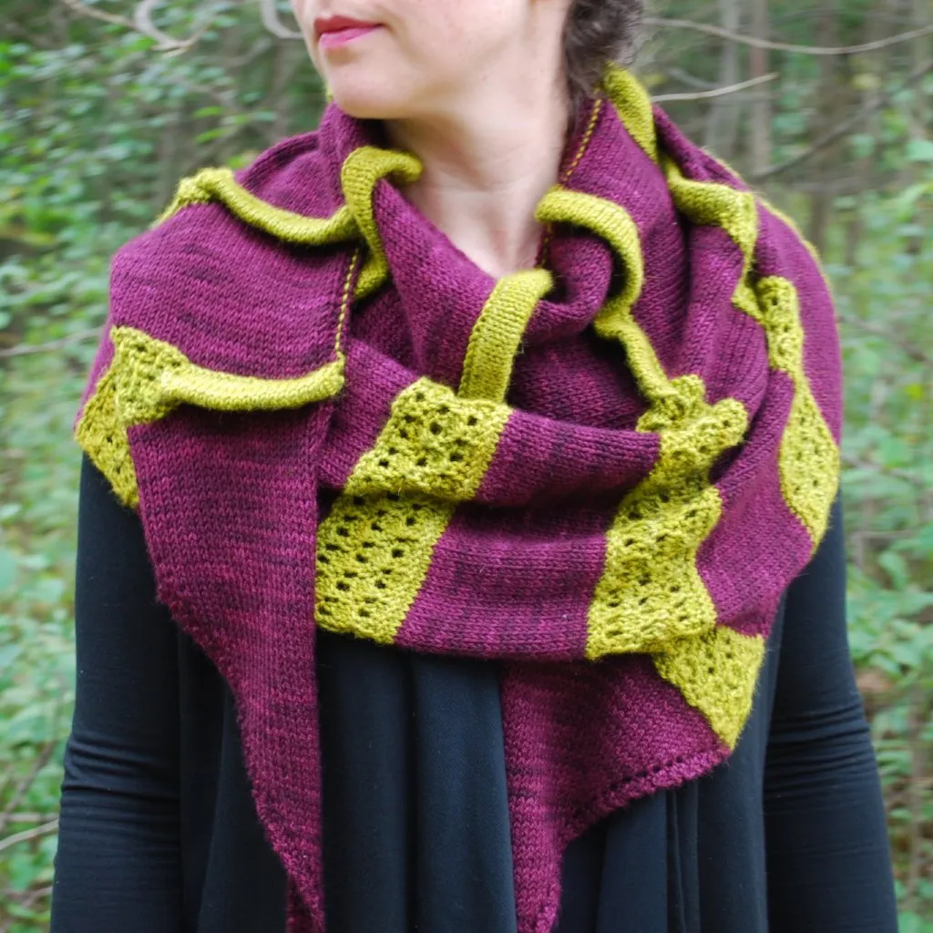 Plicata Shawl Knitting Pattern (PDF) by Phibersmith Designs