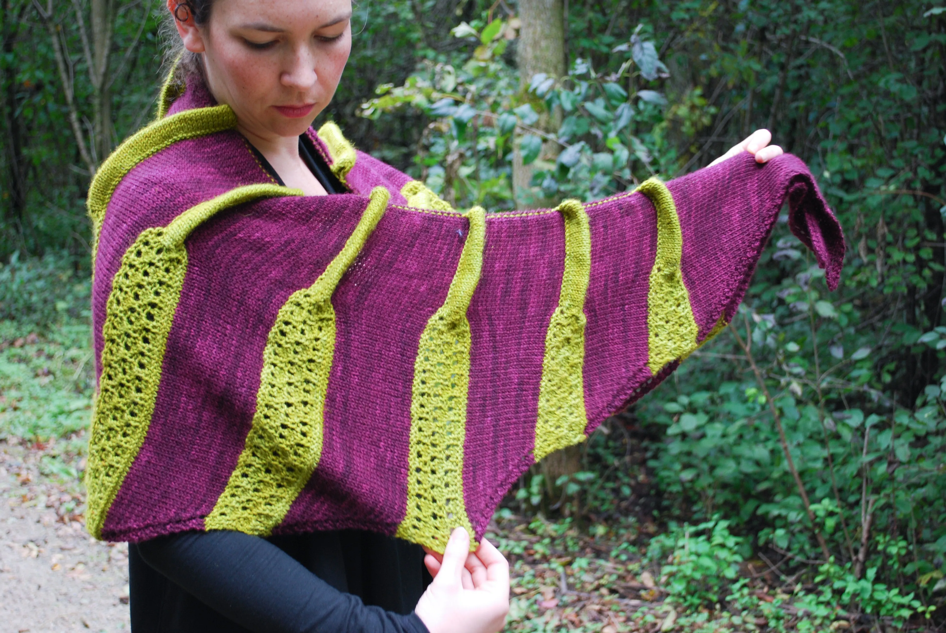 Plicata Shawl Knitting Pattern (PDF) by Phibersmith Designs