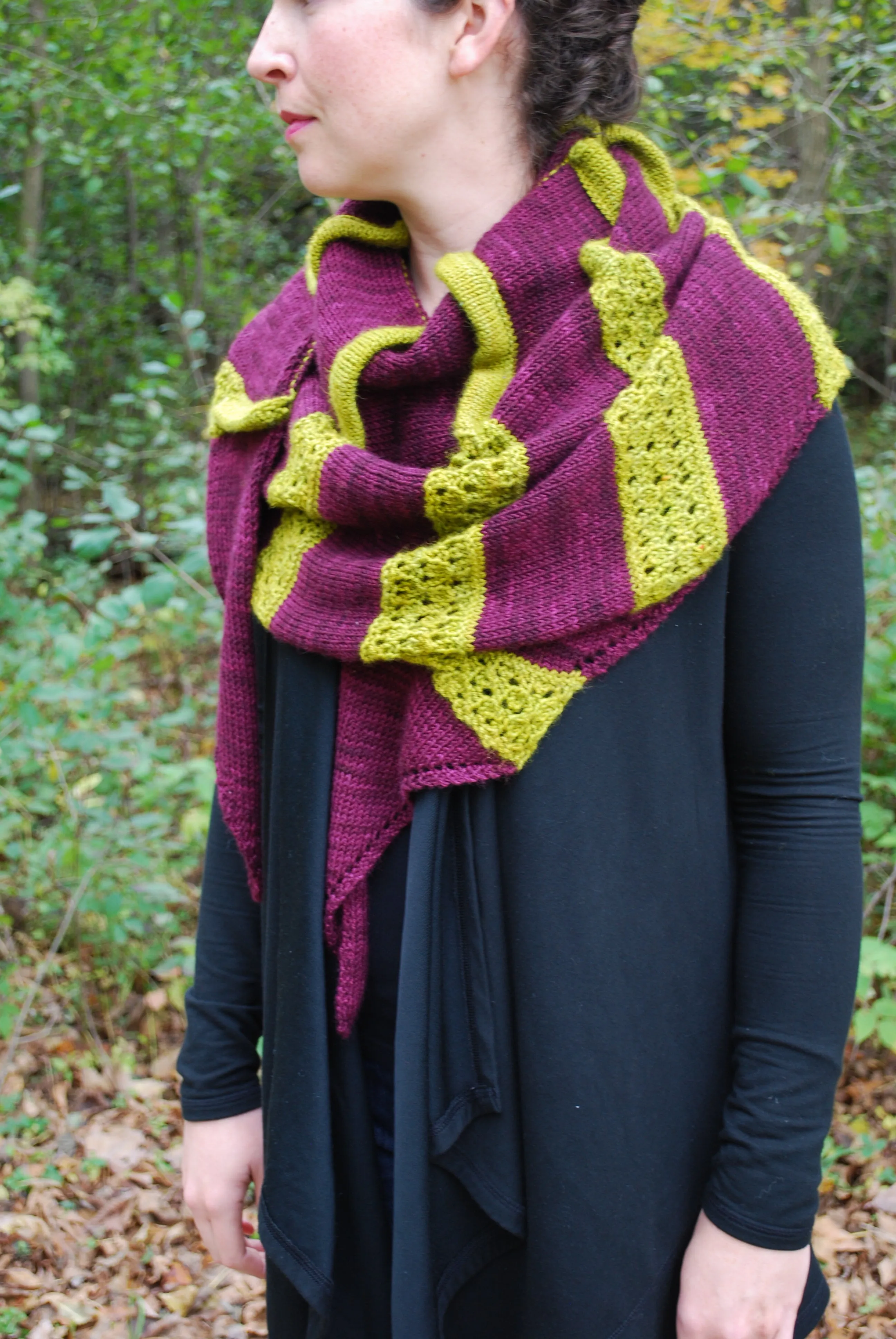 Plicata Shawl Knitting Pattern (PDF) by Phibersmith Designs