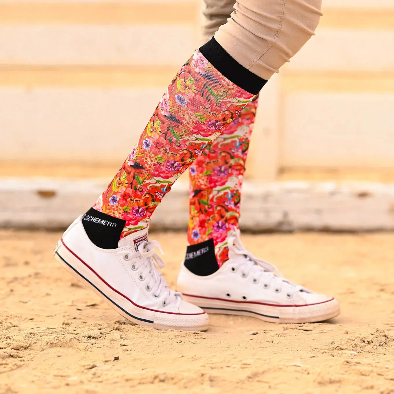 Pony Mac Orange Floral Pair and a Spare Socks