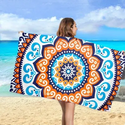 Print Quick Drying Beach Towel To Keep Warm Outdoor Sport Surf  Towels  Swimming Pool Chair Cover Up Blanket Yoga Mat