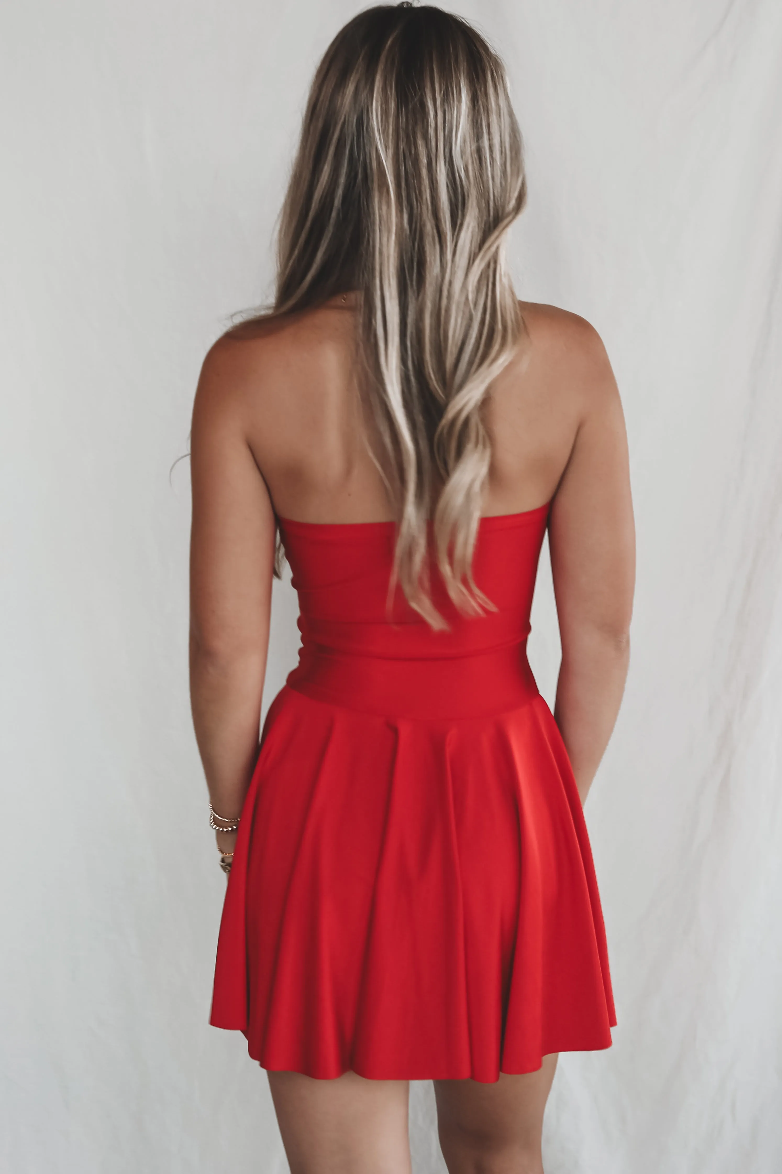 Rain Or Shine The Show Goes On Strapless Romper Dress