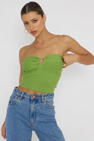 Real Talk Sweetheart Neckline Top Green