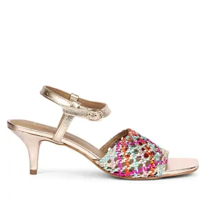 Saint Brisa Metallic Woven Leather Stilettos