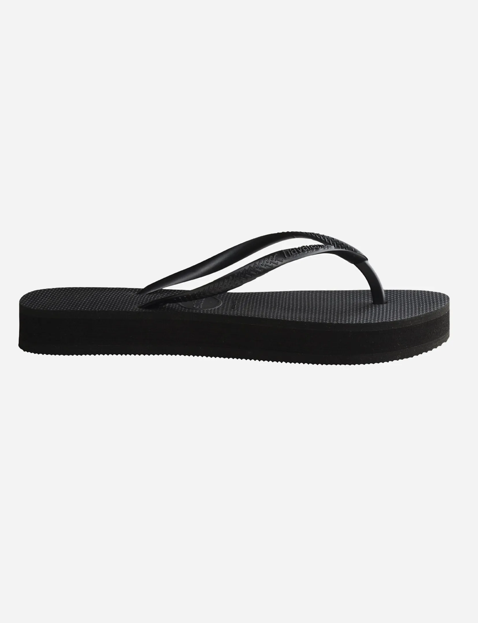 Slim Flatform Sandal, Black