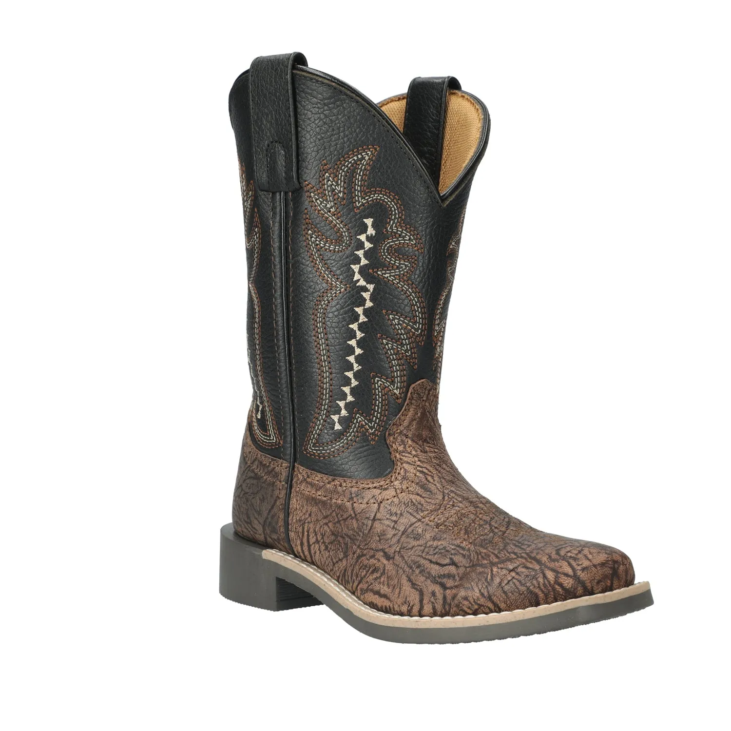 Smoky Mountain Boots Unisex Presley Brown/Black Leather Cowboy Boots