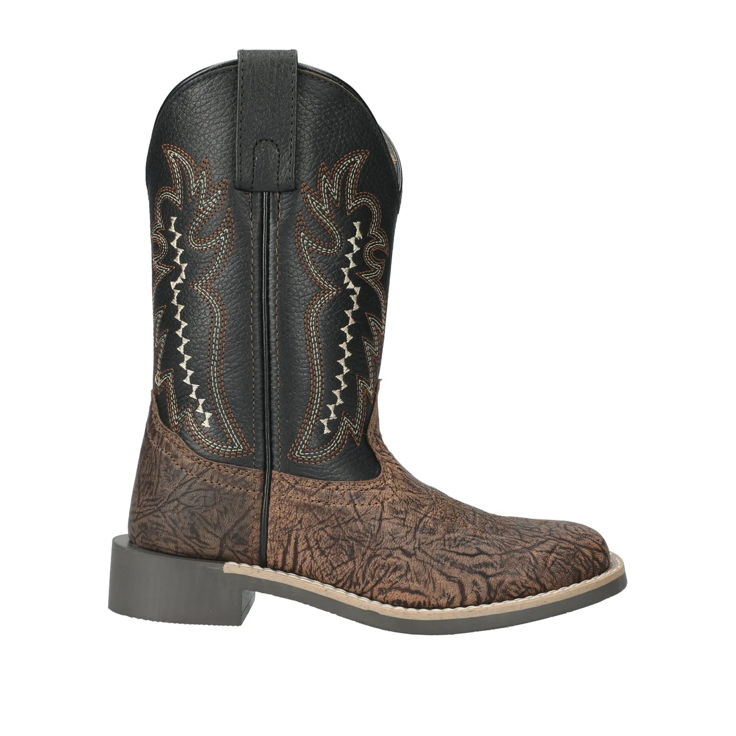 Smoky Mountain Boots Unisex Presley Brown/Black Leather Cowboy Boots