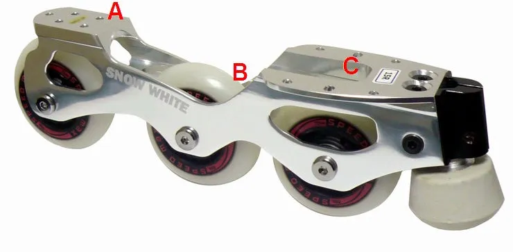 Snow White Artistic Inline - Speed Max Wheels - Figure Skates Frame Only