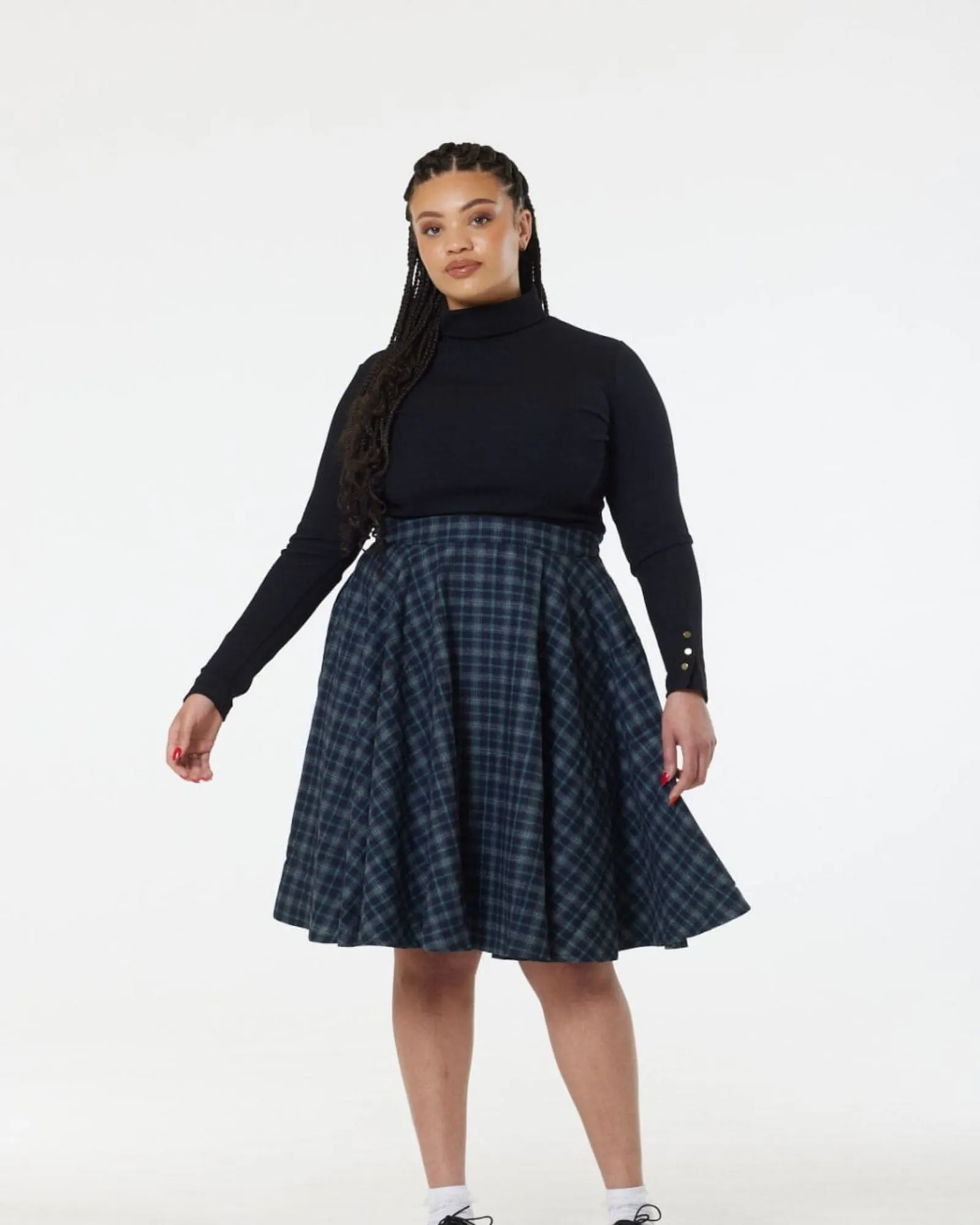 Sophie Skirt Blue Ink Check | Navy