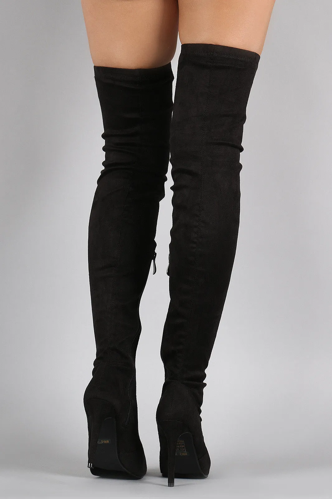 Suede Pointy Toe Stiletto Over-The-Knee Boots