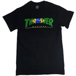 Thrasher Skateboard Magazine BRAZIL REVISTA BLACK Short Sleeve T-Shirts