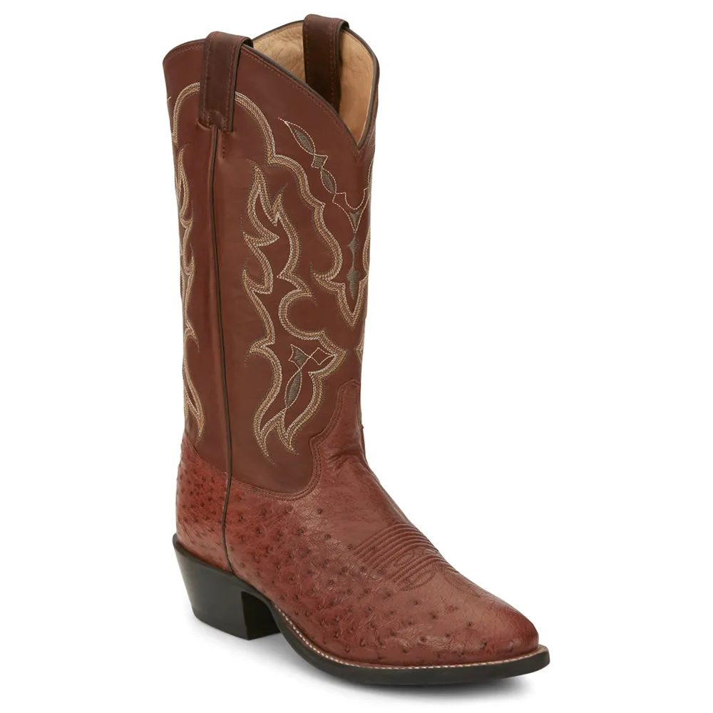 Tiberius Ostrich Round Toe Cowboy Boots