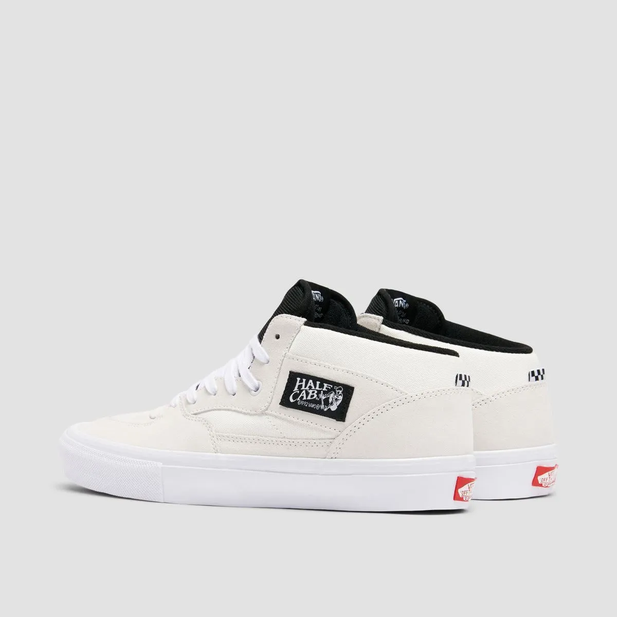 Vans Skate Half Cab Mid Top Shoes - White/Black