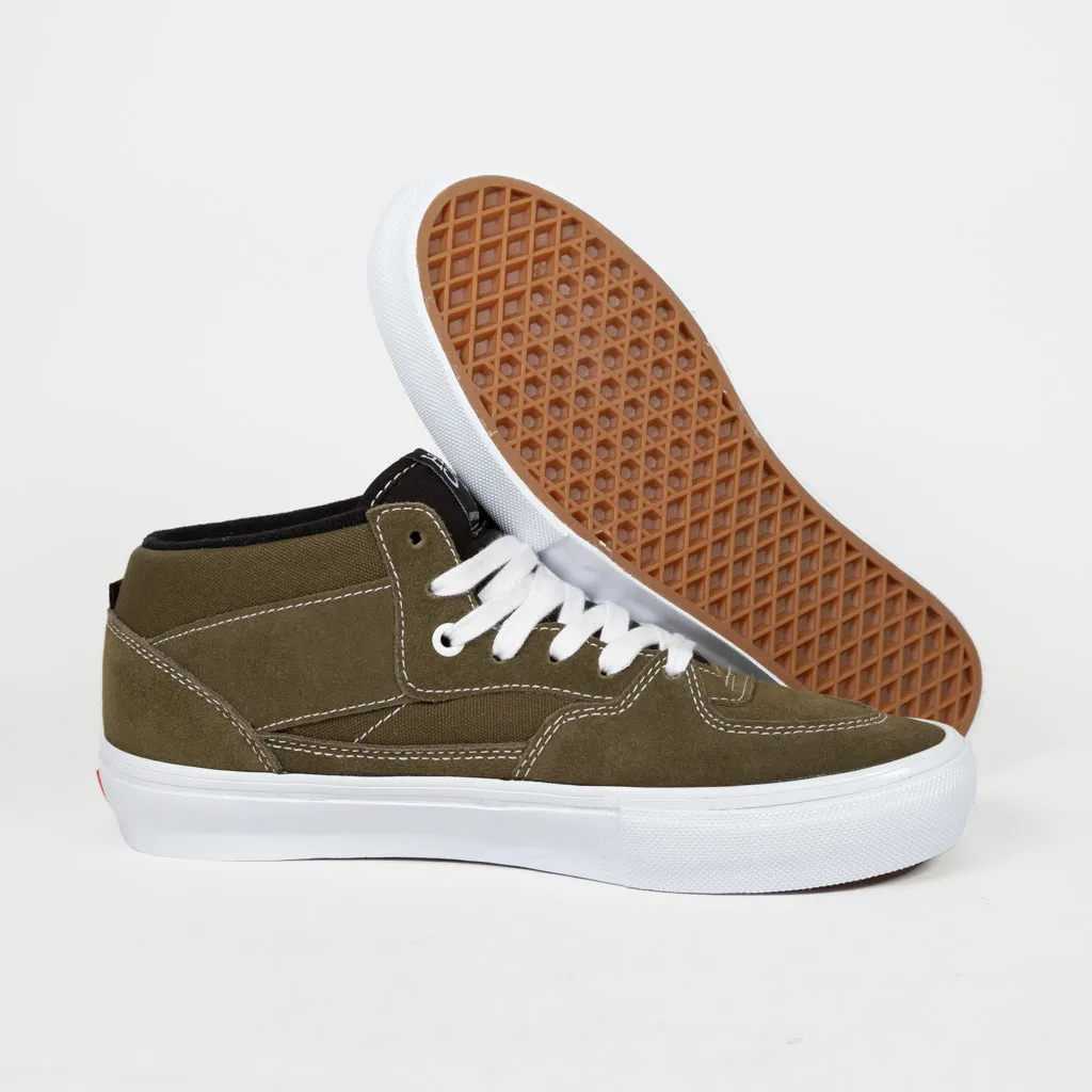 Vans - Skate Half Cab Shoes - Dark Olive / White