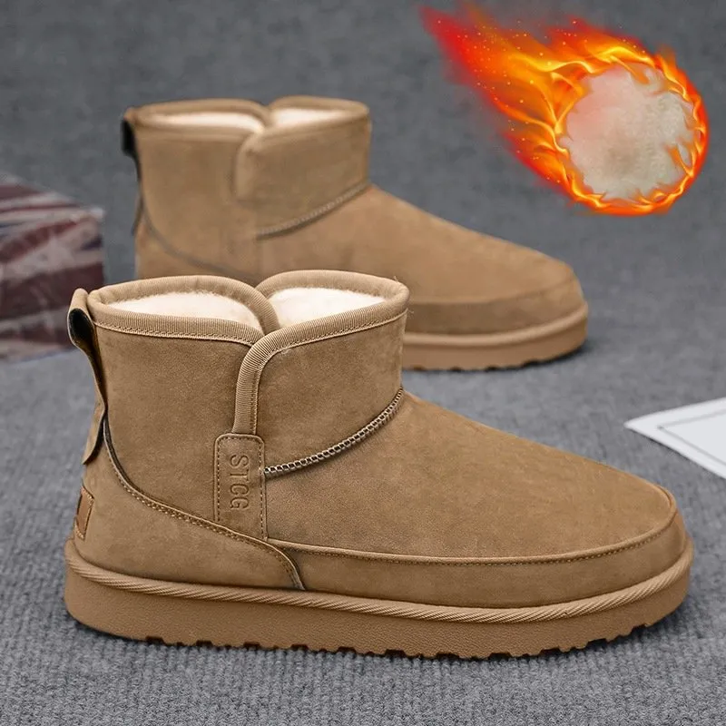 Warm Plush Casual Leather Winter Boots