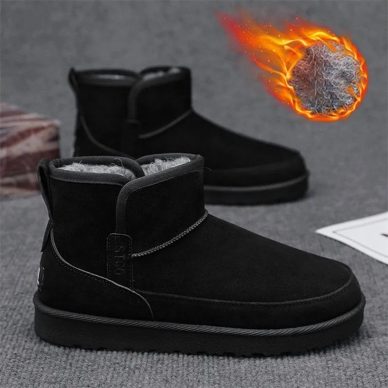 Warm Plush Casual Leather Winter Boots