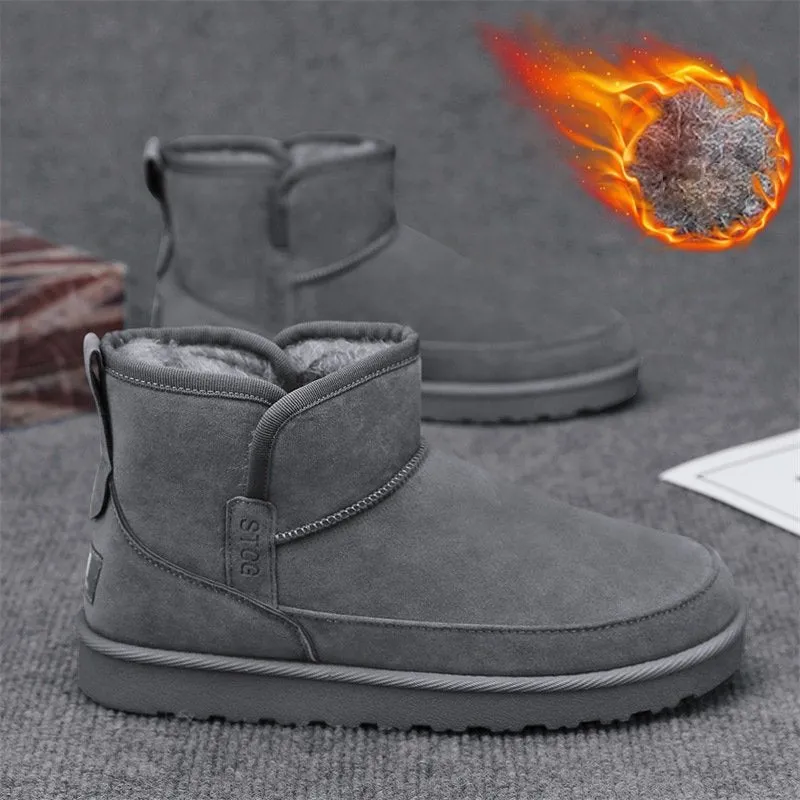 Warm Plush Casual Leather Winter Boots